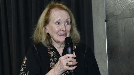 L'écrivaine française Annie Ernaux, lauréate du Prix Nobel de Littérature 2022,&nbsp;à la Villa Albertine de New York (Etats-Unis).&nbsp; (EUGENE GOLOGURSKY / GETTY IMAGES NORTH AMERICA)