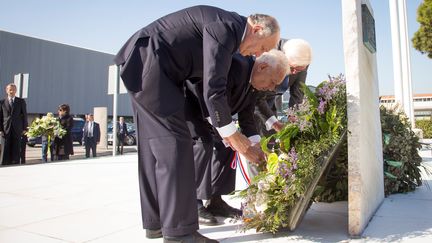 Le ministre fran&ccedil;ais des Affaires &eacute;trang&egrave;res Laurent Fabius, et ses homologues, l'Allemand&nbsp;Frank-Walker Steinmeier et l'Espagnol&nbsp;Manuel Garcia-Margallo, le 13 avril 2015 &agrave; Barcelone (Espagne). (ALBERT LLOP / ANADOLU AGENCY / AFP)