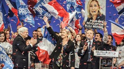 Marine Le Pen en meeting à Lyon (JEAN-PHILIPPE KSIAZEK / AFP)