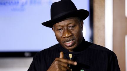 &nbsp; (Le président nigérian Goodluck Jonathan lors d'une conférence de presse le 9 mai dernier © Afolabi Sotunde)