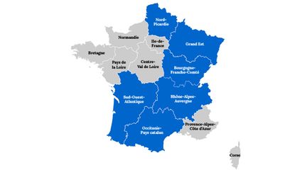 Les noms des nouvelles régions françaises, choisis par les lecteurs de francetv info, lors d'un vote clôturé le 5 novembre 2015. (MATHIEU DEHLINGER / FRANCETV INFO)