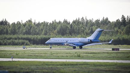 Un jet privé, le 12 septembre 2024 à Karlstad (Suède). (TOMMY PEDERSEN / TT NEWS AGENCY)