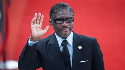 Le vice-président de la Guinée Equatoriale Teodoro Nguema Obiang Mangue, alias Teodorin, à Pretoria, en Afrique du Sud, pour l'investiture du président sud-africain sortant Cyril Ramaphosa, le 25 mai 2019.&nbsp; (MICHELE SPATARI / AFP)