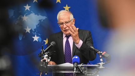 Le chef de la diplomatie européenne,&nbsp;Josep Borrell, le 20 septembre 2021, à New York. (ANGELA WEISS / AFP)