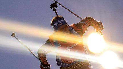 Un biathlète en plein effort (ALEXEY FILIPPOV / RIA NOVOSTI)