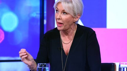 La députée britannique&nbsp;Nadine Dorries dans une émission de télé, le 14 novembre 2018. (JONATHAN HORDLE/ITV/REX/SHUTTERSTOCK/SIPA / SHUTTERSTOCK)