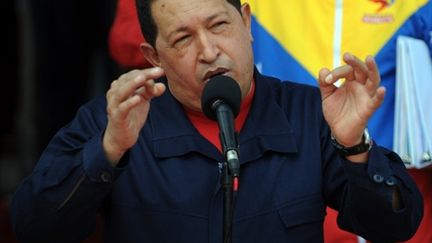 Hugo Chavez annonçant le 22 juillet 2010 la rupture des relations diplomatiques entre Colombie et Vénézuéla (AFP - Juan BARRETO)