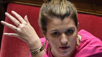 Marlène Schiappa, Secrétaire d'Etat chargée de l'Egalité entre les femmes et les hommes, le 20 mars 2019, à l'Assemblée nationale. (BERTRAND GUAY / AFP)