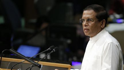 Le président du Sri Lanka,&nbsp;Maithripala Sirisena, à New York (Etats-Unis), le 30 septembre 2015. (CARLO ALLEGRI / REUTERS)