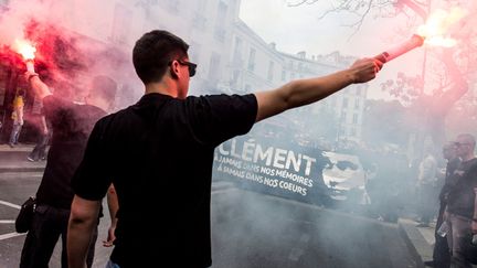 &nbsp; (Rassemblement en mémoire de Clément Méric, jeune étudiant et militant de l'action Antifasciste Paris Banlieue, décédé le 6 juin 2013 © Maxppp)