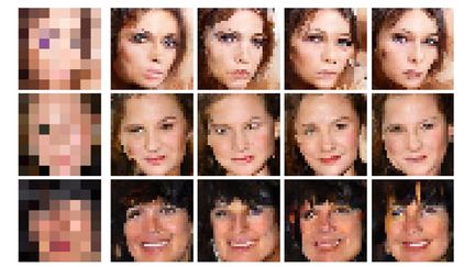 Google Brain parvient à reconstituer des visages à partir d'une bouillie de pixels (Google)