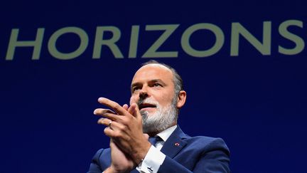 L'ancien Premieer ministre et maire du Havre, Edouard Philippe, lors du lancement de son parti Horizon, le 9 octobre 2021. (JEAN-FRANCOIS MONIER / AFP)