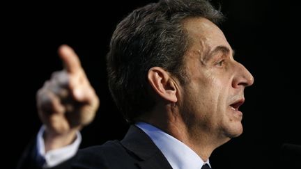 Nicolas Sarkozy lors d'un meeting de soutien aux candidats de l'UMP, &agrave; Palaiseau (Essonne), le 20 mars 2015. (THOMAS SAMSON / AFP)