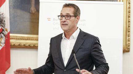 Le vice-chancelier et patron du parti d'extrême droite FPÖ, Heinz-Christian Strache, à Vienne le 14 septembre 2018. (FLORIAN WIESER / EPA)