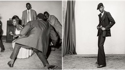 Malick Sidibé, A gauche "Danser le twist, 1965", Collection Fondation Cartier pour l’art contemporain, Paris - A droite "Un gentleman en position", 1980
		Tirage gélatino-argentique signé, 2013, Courtesy Galerie MAGNIN-A, Paris
 (Malick Sidibé)