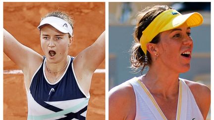 Barbora Krejčíková et Anastasia Pavlyuchenkova s'affronteront en finale de Roland-Garros, samedi 12 juin.&nbsp; (Nicol Knightman / DPPI / AFP (à g.) / Rob Prange / DPPI / AFP (à d.))