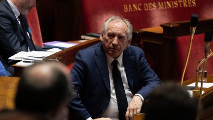 François Bayrou, en novembre 2024, pendant la session de questions au Premier ministre, à l'Assemblée nationale. (ALEXIS SCIARD / MAXPPP)