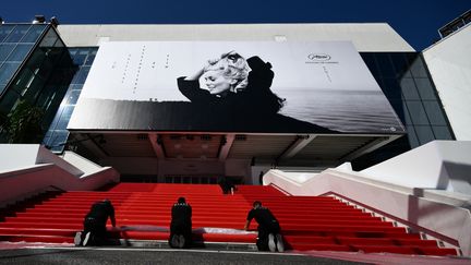 Le tapis rouge du Festival de Cannes, le 16 mai 2023. (CHRISTOPHE SIMON / AFP)