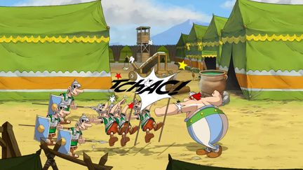 Premières images du jeu vidéo "Astérix et Oblélix, baffez-les tous", dévoilées par le studio Microids sur YouTube le 24 mars 2021. (FRANCEINFO)