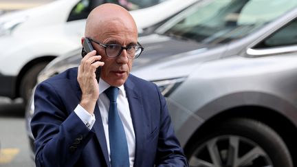 Eric Ciotti arrive au QG de LR, le 21 juin 2022, à Paris. (THOMAS COEX / AFP)