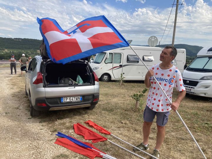 Andrea est arrivé de Turin pour assister à l'étape du Mont Ventoux. (AH)