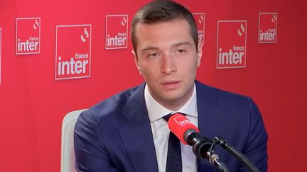 Jordan Bardella, le président du RN, le 23 juin 2022 sur France Inter. (FRANCEINTER / RADIO FRANCE)