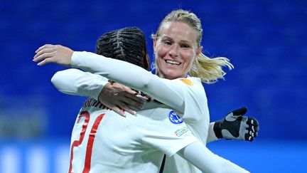 Amandine Henry lors du match OL-Benfica, le 14 octobre 2021, à Lyon. (RICHARD MOUILLAUD / MAXPPP)