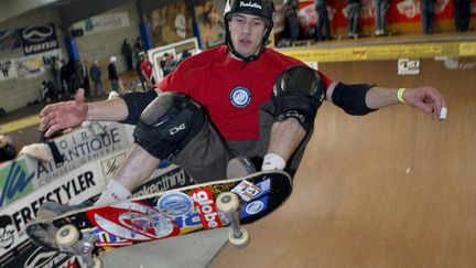 Le skateboarder Jean Postec lors du Championnat de France 2005 à Nantes (OUEST FRANCE / MAXPPP)