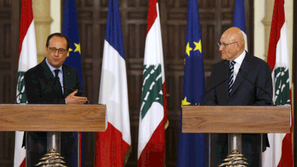 &nbsp; (François Hollande avec Tammam Salam, le premier ministre libanais  © REUTERS/ Mohamed Azakir)