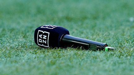 DAZN TV on the pitch during the Serie A TIM match between AS Roma and US Sassuolo Calcio at Stadio Olimpico on March 17, 2024 in Rome, Italy. (GIUSEPPE MAFFIA / NURPHOTO)