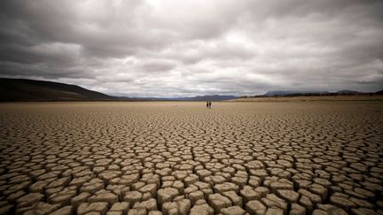 Le&nbsp;barrage asséché de la ville de&nbsp;Graaff-Reinet (Afrique du Sud), le 14 novembre 2019.&nbsp; (MIKE HUTCHINGS / REUTERS)