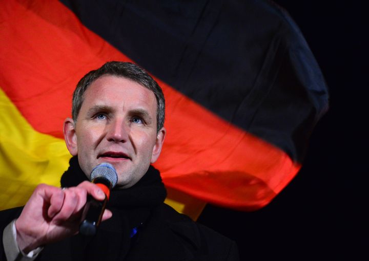 Björn Höcke, chef de file de l'AfD en Thuringe, à Erfurt (Allemagne), le 16 mars 2016. (MARTIN SCHUTT / DPA / AFP)