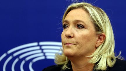 Marine Le Pen, alors députée européenne du FN, au Parlement de Strasbourg le 9 septembre 2015 (/NCY / MAXPPP)