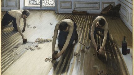 "Raboteurs de parquets" (détail) de Gustave Caillebotte, 1875. Huile sur toile, 102 x 145 cm. Paris, musée d'Orsay. (RMN MUSEE D'ORSAY / FRANCK RAUX)