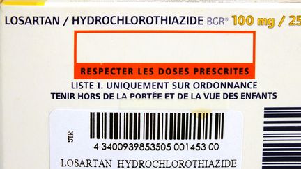 Une boîte de losartan, le médicament contre l'hypertension (illustration). (HOUIN / BSIP)