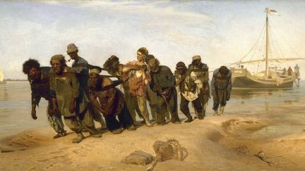 Ilya Répine, "Les Haleurs de la Volga", 1870-1873, huile sur toile.
 (MUSEE RUSSE SAINT PETERSBOURG)