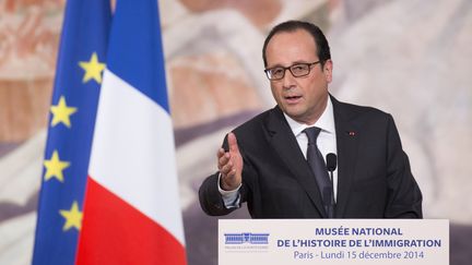 Fran&ccedil;ois Hollande, lors de son discours d'inauguration du Mus&eacute;e de l'histoire de l'immigration, &agrave; Paris, le 15 d&eacute;cembre 2014. (YOAN VALAT / REUTERS)