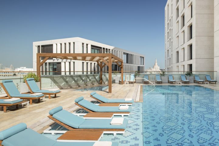 The pool at Alwadi Doha - MGallery Hotel Collection.      (JOE AGDEPPA)