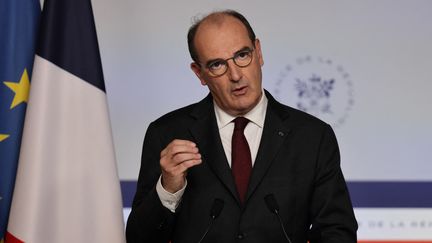 Le Premier ministre, Jean Castex, lors d'une conférence de presse à Paris le 16 juin 2021. (THOMAS COEX / AFP)