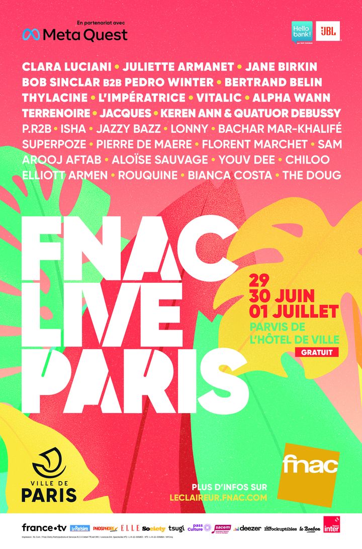 L'affiche de la 11e édition du Fnac Live Paris 2022.&nbsp; (FCINQ)