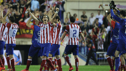 Les joueurs de l'Atlético Madrid fêtent leur qualification