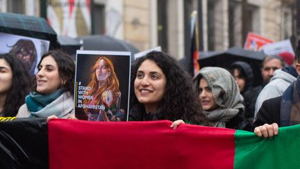 Manifestation en soutien au peuple afghan, à Paris, janvier 2023. (RAPHAEL KESSLER / HANS LUCAS)