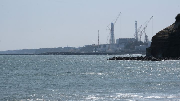 Les côtes de Futaba (Japon), où se trouve la centrale de&nbsp;Fukushima, le 10 mars 2021. (KAZUHIRO NOGI / AFP)