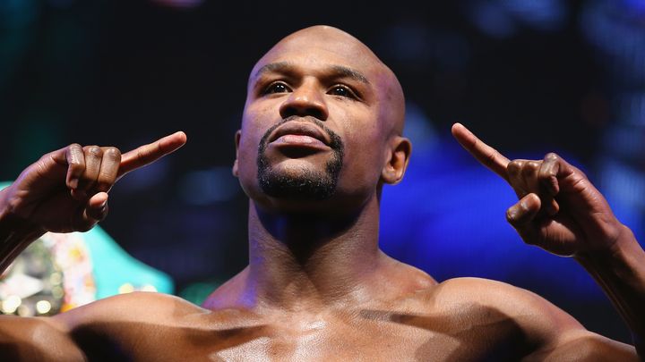 Floyd Mayweather avant un combat contre Marcos Maidana organis&eacute; &agrave; Las Vegas (Nevada), le 12 septembre 2014.&nbsp; (AL BELLO / GETTY IMAGES NORTH AMERICA)