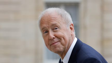 Jean-Philippe André, président de l'Association nationale des industries alimentaires, à l'Élysée pour assister à une réunion, le 11 mai 2023. (LUDOVIC MARIN / AFP)