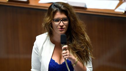 Marlène Schiappa, secrétaire d'Etat chargée de l'Égalité entre les femmes et les hommes, le 24 juillet 2018, à l'Assemblée nationale, à Paris. (BERTRAND GUAY / AFP)