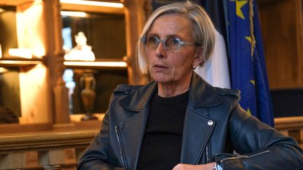 La maire de Romans-sur-Isère, Marie-Hélène Thoraval (LR), le 30 novembre 2023. (NICOLAS GUYONNET / AFP)