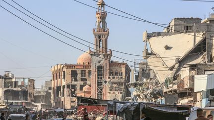 A view of a street in the city of Khan Younis (Gaza Strip), September 12, 2024. (ABED RAHIM KHATIB / ANADOLU / AFP)