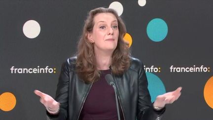 Cécile Prieur, directrice de la rédaction "du NOuvel Obs", le 28 mars 2024. (FRANCE INFO / RADIO FRANCE)