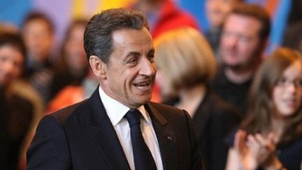 Nicolas Sarkozy participe à une table ronde sur la culture, à Chaumont, le 13 octobre 2011. (AFP - François Nascimbeni)